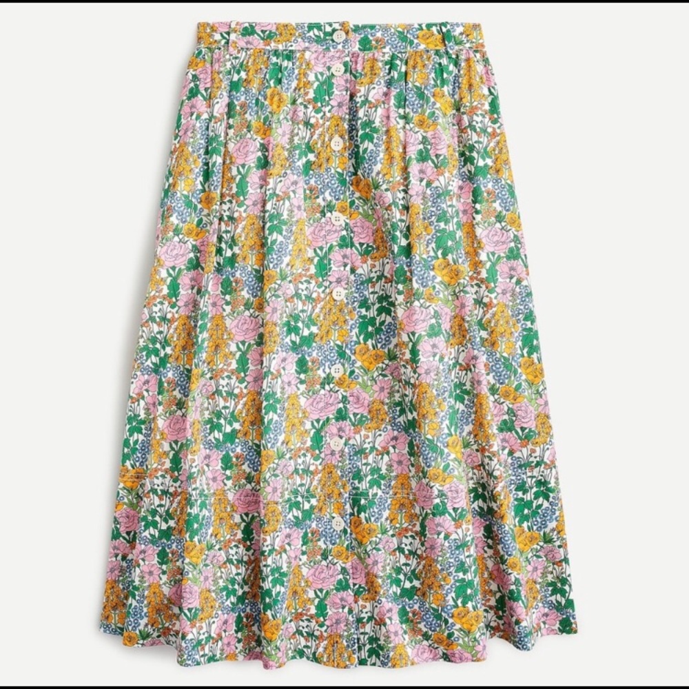 JCrew Midi Skirt Liberty Floral Size 8